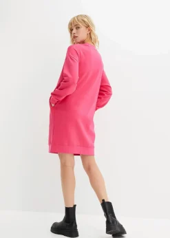 bonprix Kleider|Sweat^Oversize-Sweatkleid aus weichem Baumwoll-Mix dunkelpink