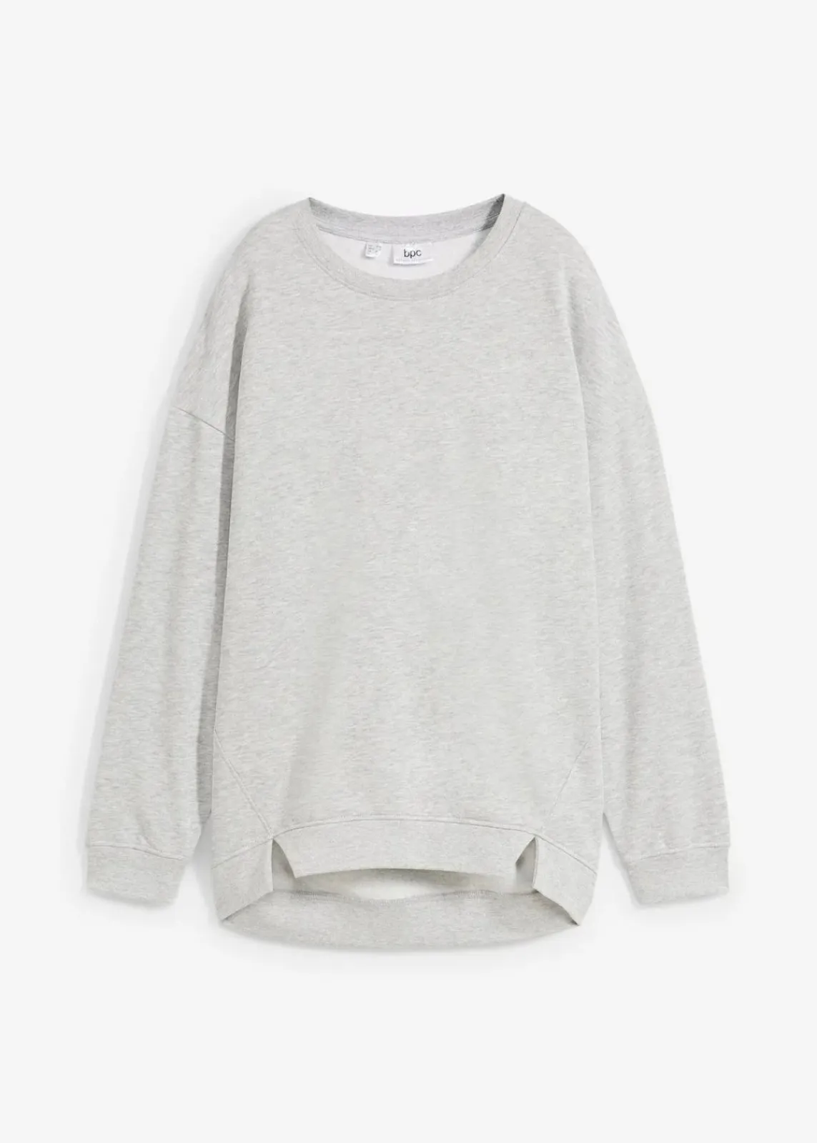 bonprix Sweat|Nachhaltigere Materialien^Oversize-Sweatshirt hellgrau meliert