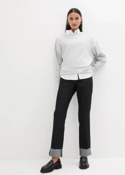 bonprix Sweat|Nachhaltigere Materialien^Oversize-Sweatshirt hellgrau meliert
