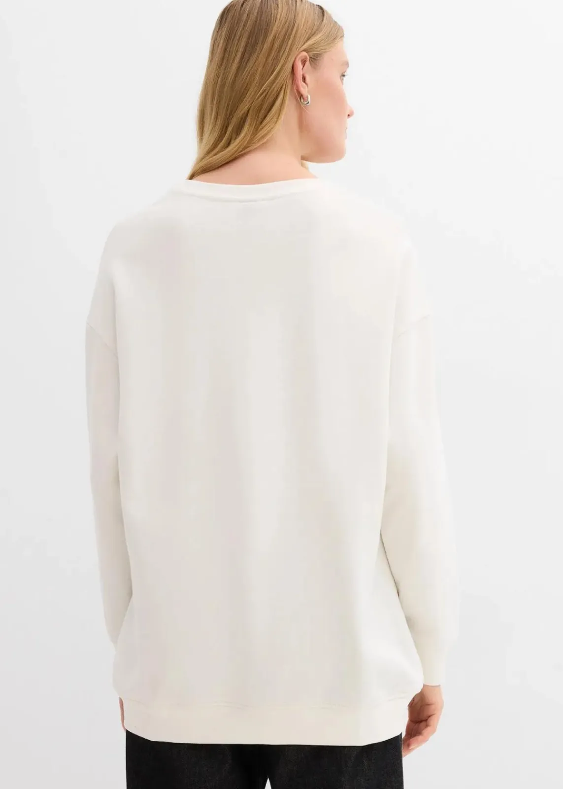 bonprix Sweat|Nachhaltigere Materialien^Oversize-Sweatshirt wollweiß