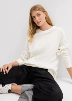 bonprix Sweat|Nachhaltigere Materialien^Oversize-Sweatshirt wollweiß