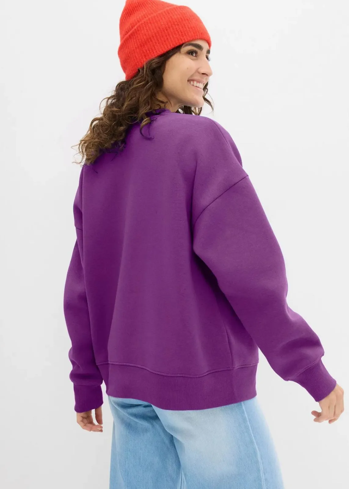 bonprix Bekleidung·Röcke|Bekleidung·Blusen & Tuniken^Oversize-Sweatshirt tiefviolett