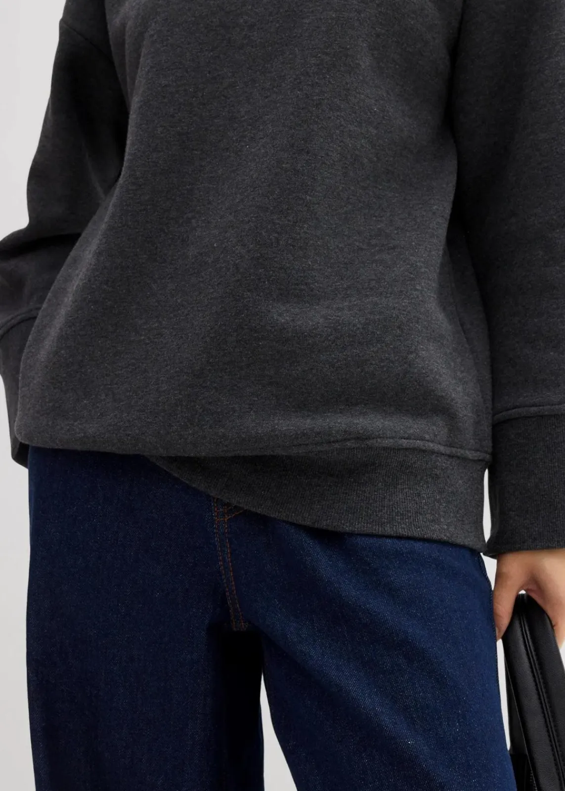 bonprix Sweat|Bekleidung·Blusen & Tuniken^Oversize-Sweatshirt anthrazit meliert meliert