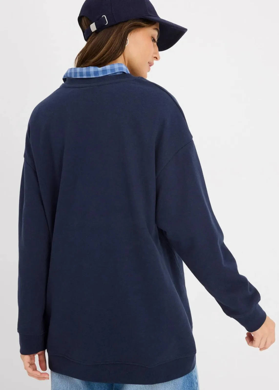 bonprix Sweat|Nachhaltigere Materialien^Oversize-Sweatshirt dunkelblau
