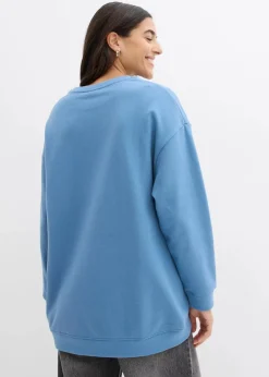 bonprix Sweat|Nachhaltigere Materialien^Oversize-Sweatshirt wellenblau