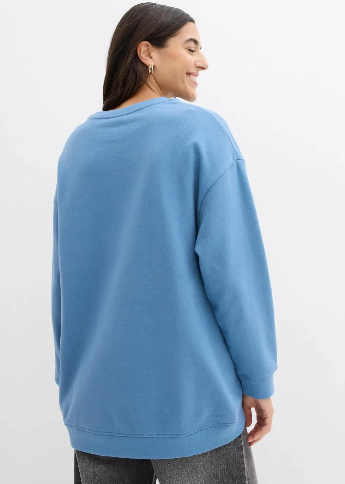bonprix Sweat|Nachhaltigere Materialien^Oversize-Sweatshirt wellenblau