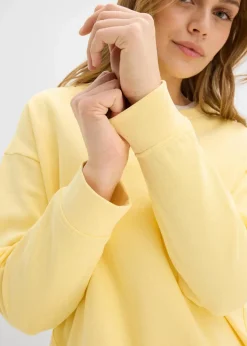 bonprix Bekleidung·Blusen & Tuniken|Nachhaltigere Materialien^Oversize-Sweatshirt hellgelb