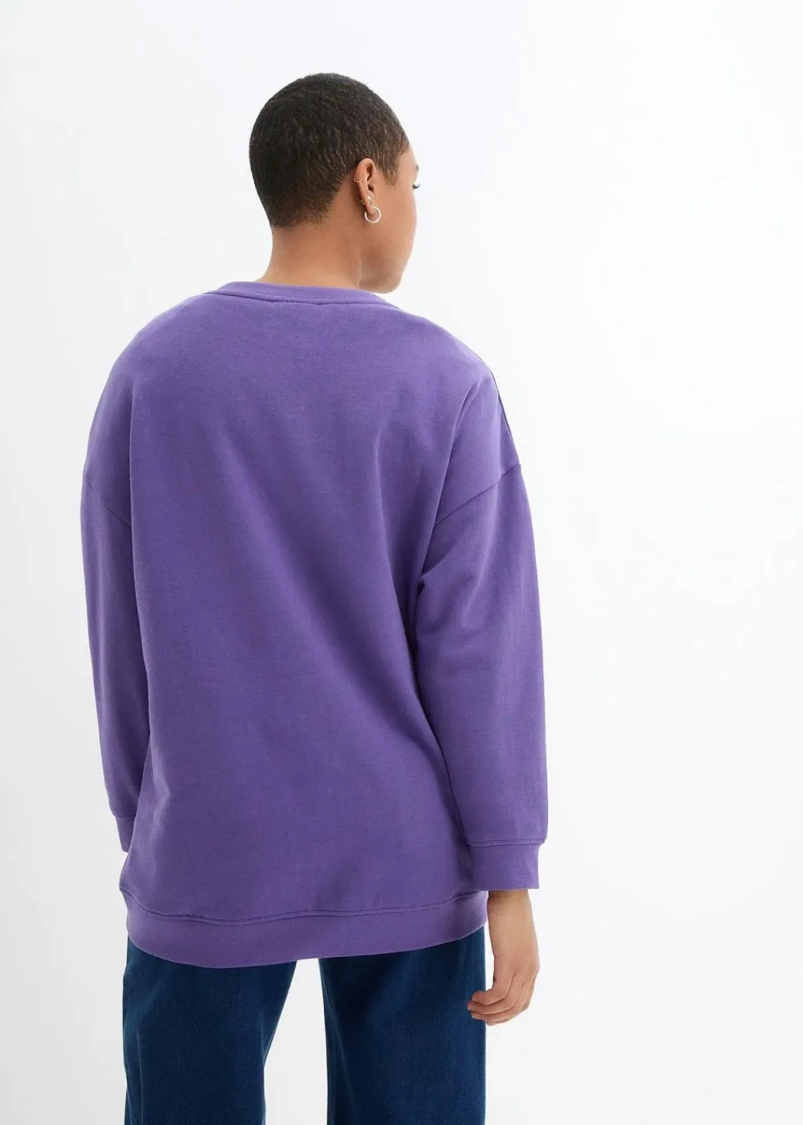 bonprix Sweat|Nachhaltigere Materialien^Oversize-Sweatshirt hyazinthenlila