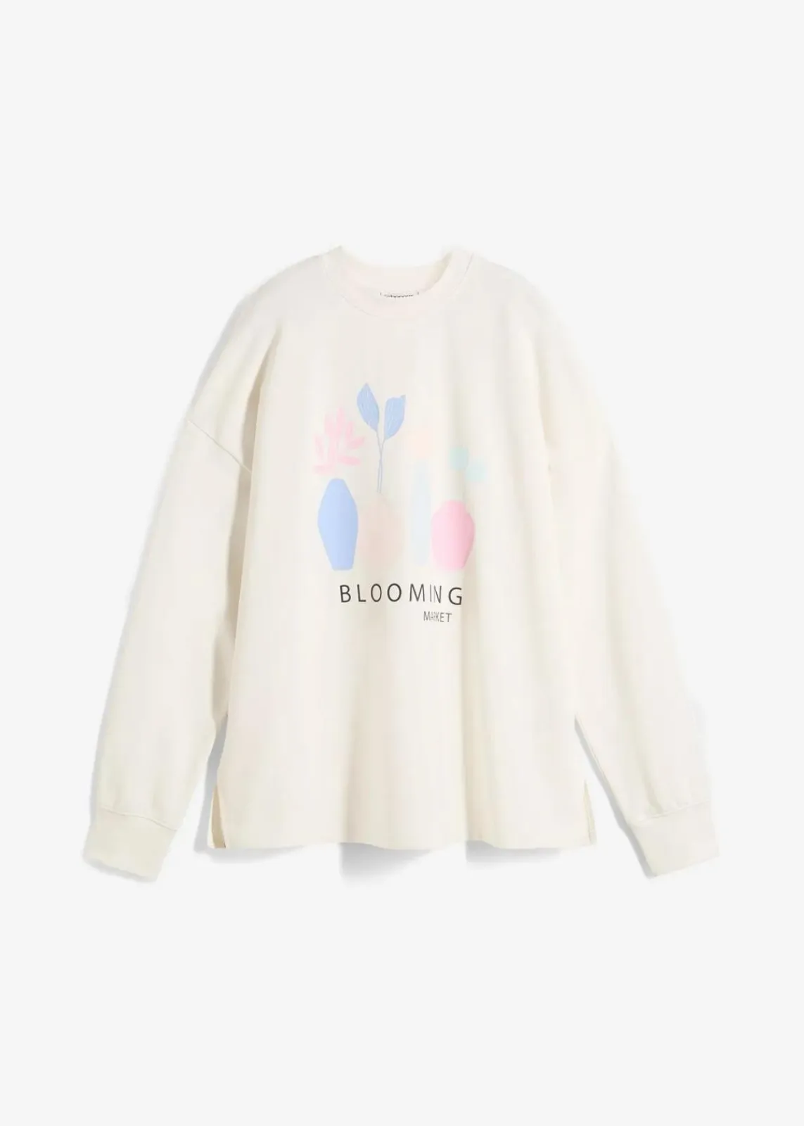 bonprix Bekleidung·Blusen & Tuniken|Sweat^Oversize-Sweatshirt aus Baumwoll-Mix wollweiß bedruckt