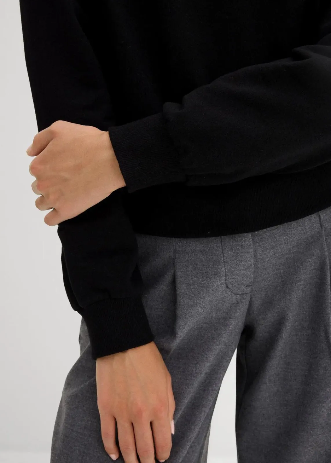 bonprix Sweat|Bekleidung·Blusen & Tuniken^Oversize-Sweatshirt aus Baumwolle schwarz