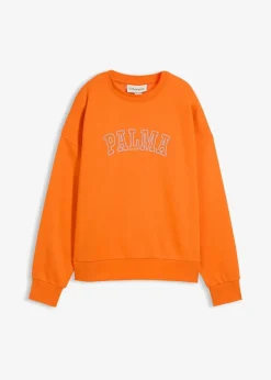 bonprix Bekleidung·Blusen & Tuniken|Sweat^Oversize-Sweatshirt aus Baumwoll-Mix dunkelorange/babyblau bedruckt