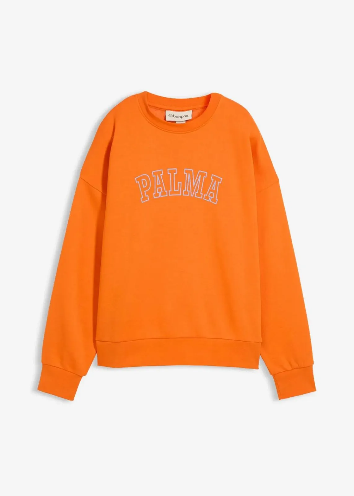 bonprix Bekleidung·Blusen & Tuniken|Sweat^Oversize-Sweatshirt aus Baumwoll-Mix dunkelorange/babyblau bedruckt