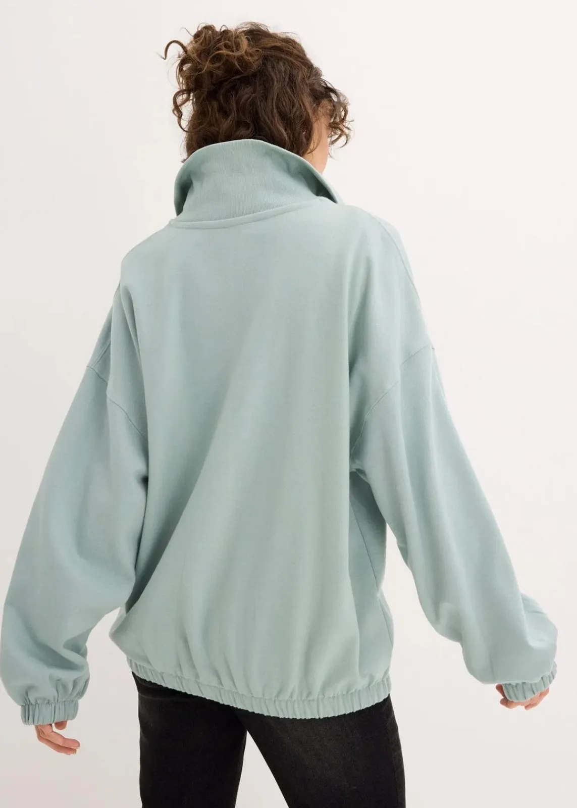 bonprix Sweat|Bekleidung·Blusen & Tuniken^Oversize-Sweatshirt aus Bio-Baumwolle seegrün