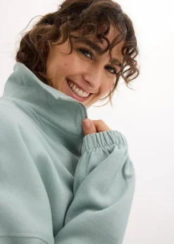 bonprix Sweat|Bekleidung·Blusen & Tuniken^Oversize-Sweatshirt aus Bio-Baumwolle seegrün
