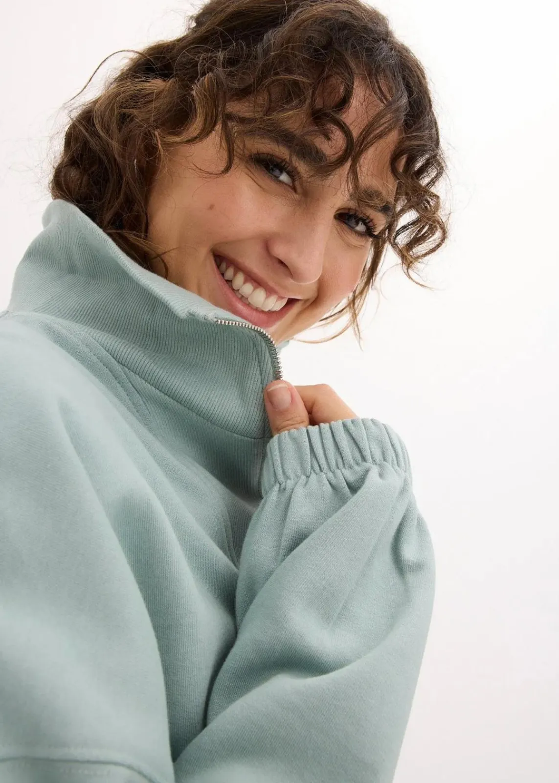 bonprix Sweat|Bekleidung·Blusen & Tuniken^Oversize-Sweatshirt aus Bio-Baumwolle seegrün