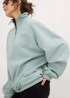 bonprix Sweat|Bekleidung·Blusen & Tuniken^Oversize-Sweatshirt aus Bio-Baumwolle seegrün