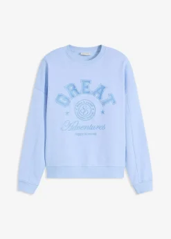 bonprix Sweat|Bekleidung·Blusen & Tuniken^Oversize-Sweatshirt aus reiner Baumwolle perlblau