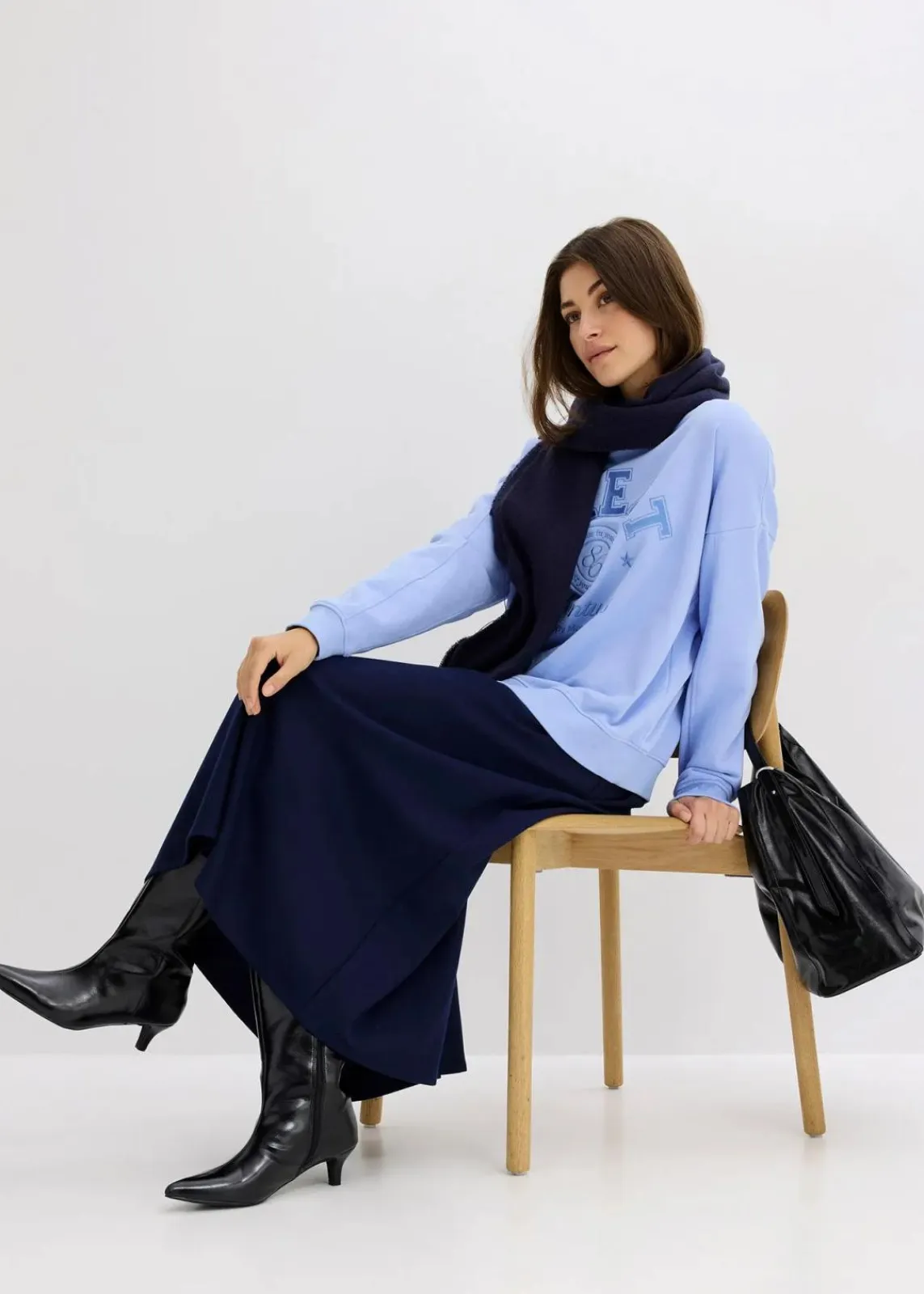 bonprix Sweat|Bekleidung·Blusen & Tuniken^Oversize-Sweatshirt aus reiner Baumwolle perlblau