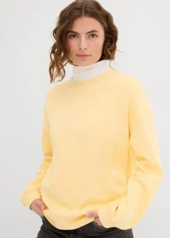 bonprix Sweat|Basics^Oversize-Sweatshirt aus reiner Baumwolle cremegelb