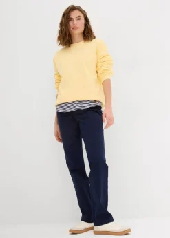 bonprix Sweat|Basics^Oversize-Sweatshirt aus reiner Baumwolle cremegelb