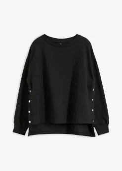 bonprix Bekleidung·Blusen & Tuniken|Sweat^Oversize-Sweatshirt aus reiner Bio-Baumwolle schwarz