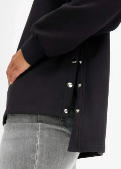 bonprix Bekleidung·Blusen & Tuniken|Sweat^Oversize-Sweatshirt aus reiner Bio-Baumwolle schwarz