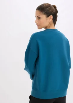 bonprix Bekleidung·Röcke|Bekleidung·Blusen & Tuniken^Oversize-Sweatshirt aus reiner Baumwolle blaupetrol