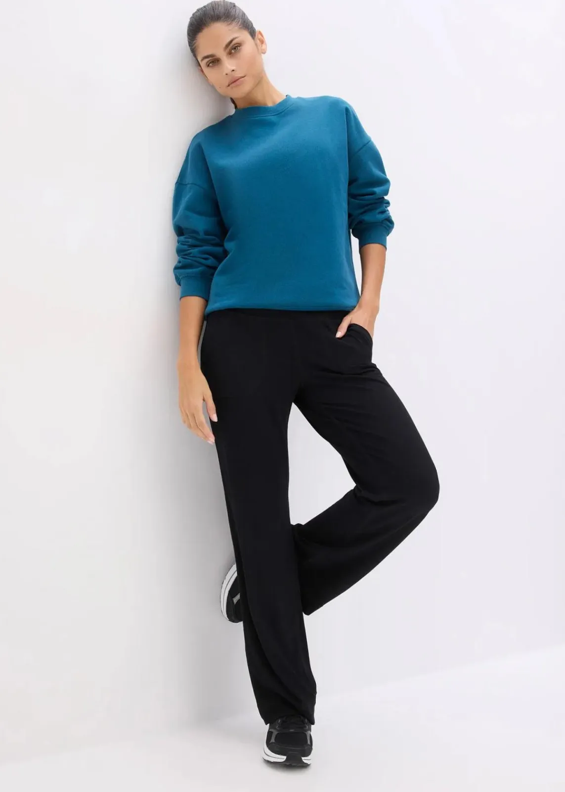 bonprix Bekleidung·Röcke|Bekleidung·Blusen & Tuniken^Oversize-Sweatshirt aus reiner Baumwolle blaupetrol
