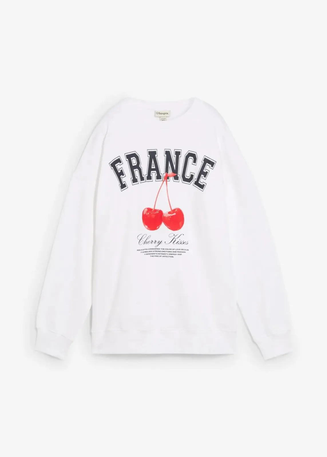 bonprix Bekleidung·Blusen & Tuniken|Sweat^Oversize-Sweatshirt aus reiner Bio-Baumwolle weiß bedruckt