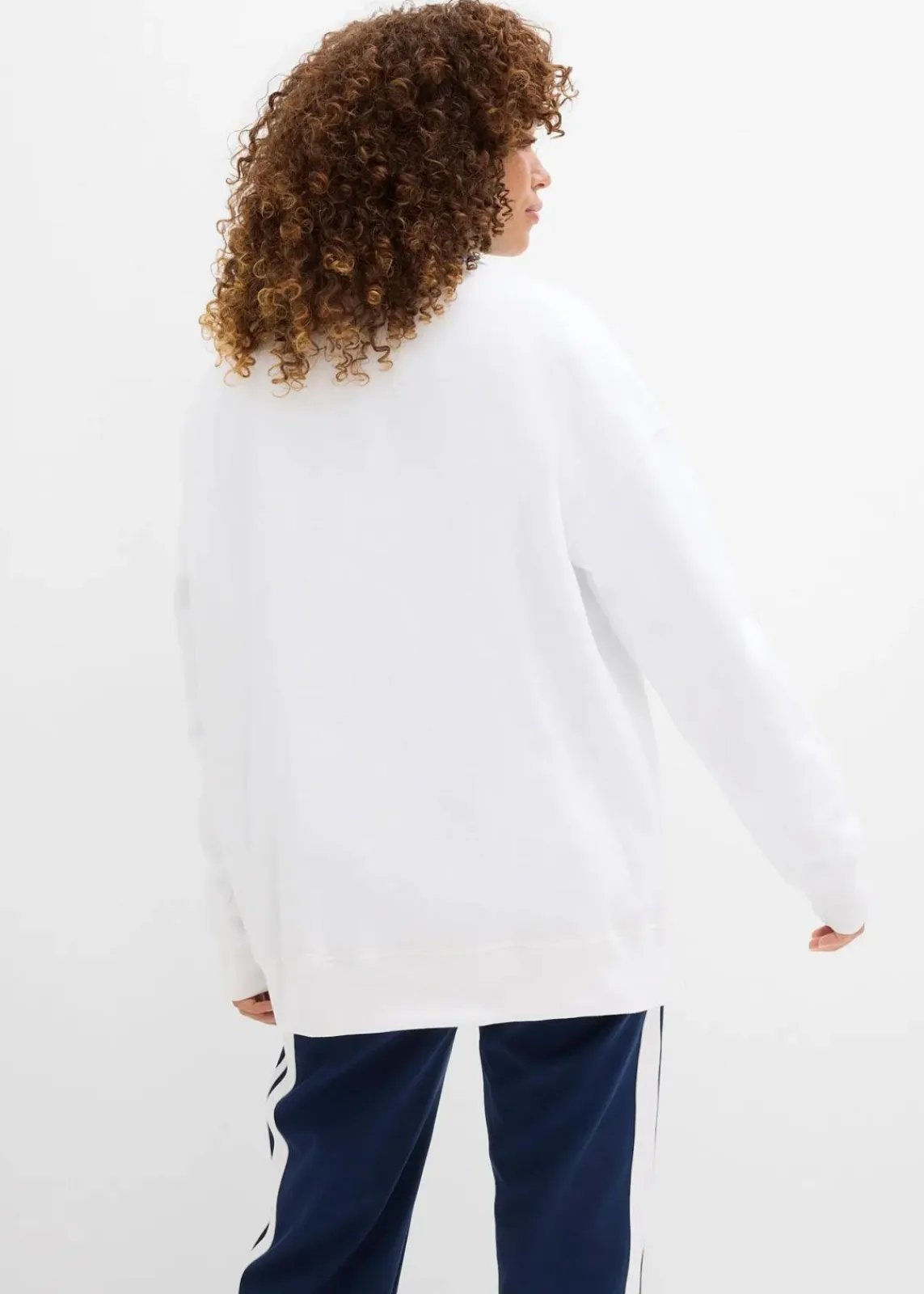 bonprix Bekleidung·Blusen & Tuniken|Sweat^Oversize-Sweatshirt aus reiner Bio-Baumwolle weiß bedruckt