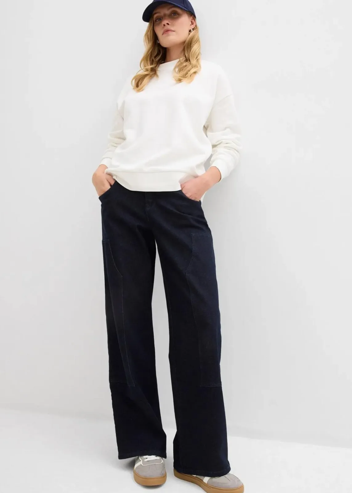 bonprix Bekleidung·Röcke|Bekleidung·Blusen & Tuniken^Oversize-Sweatshirt aus reiner Bio-Baumwolle wollweiß