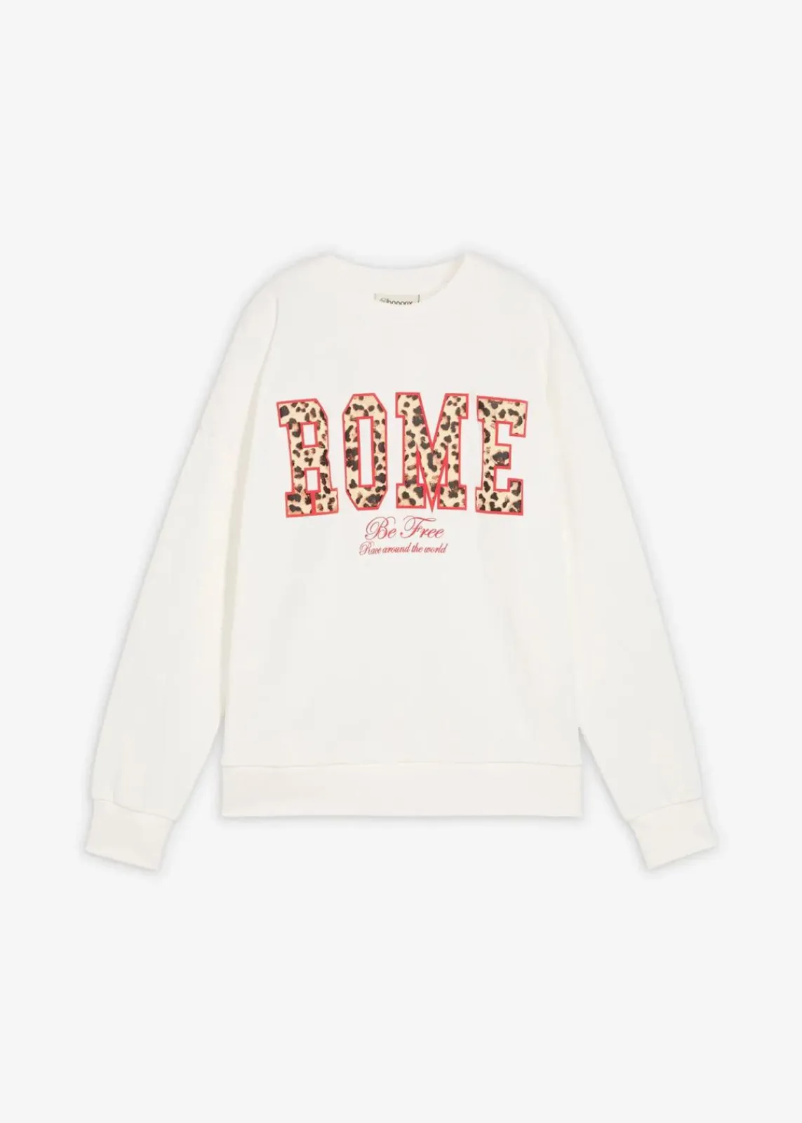 bonprix Bekleidung·Blusen & Tuniken|Nachhaltigere Materialien^Oversize-Sweatshirt aus reiner Bio-Baumwolle wollweiß leo