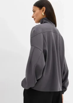 bonprix Bekleidung·Blusen & Tuniken|Sweat^Oversize-Sweatshirt aus Scuba schiefergrau