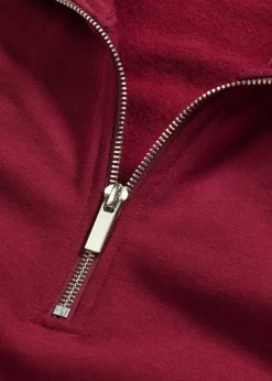 bonprix Nachhaltigere Materialien^Oversize-Sweatshirt mit Reißverschluss pflaumenrot