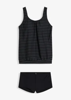 bonprix Nachhaltigere Materialien|Tankinis^Oversize-Tankini (2-tlg. Set) schwarz/anthrazit