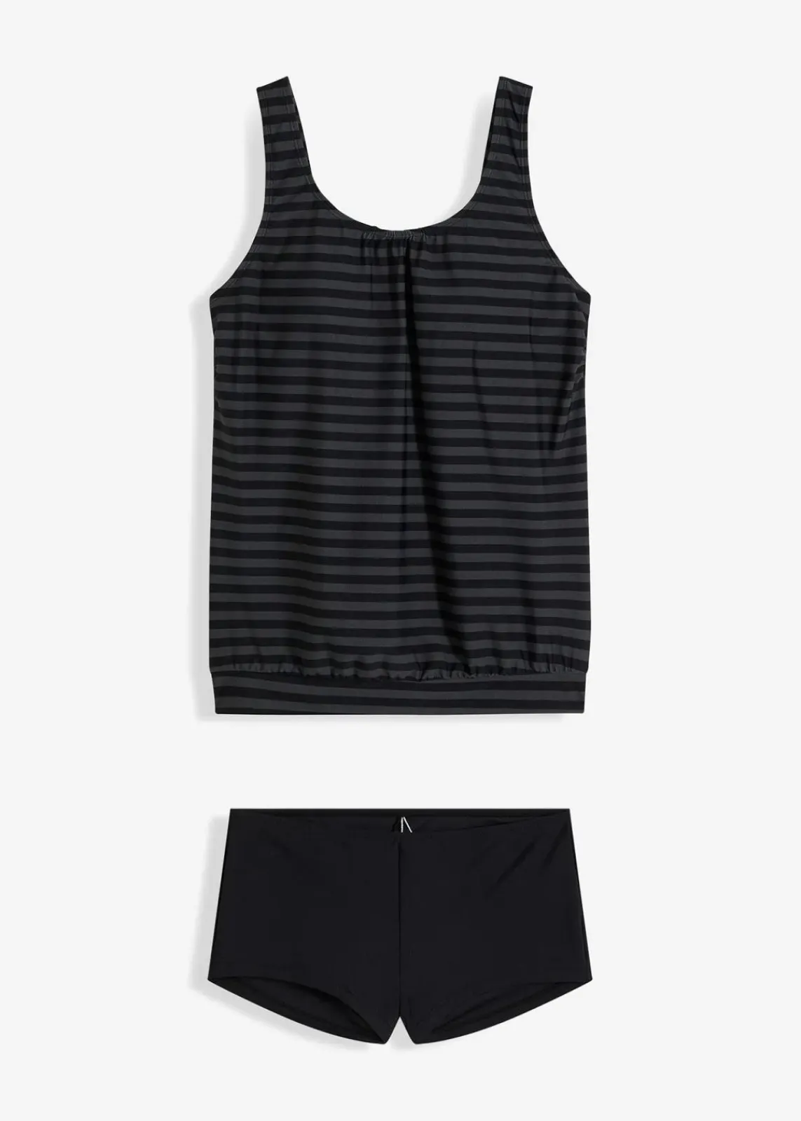 bonprix Nachhaltigere Materialien|Tankinis^Oversize-Tankini (2-tlg. Set) schwarz/anthrazit