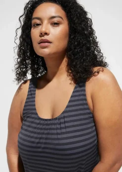 bonprix Nachhaltigere Materialien|Tankinis^Oversize-Tankini (2-tlg. Set) schwarz/anthrazit