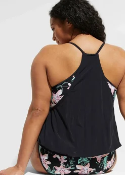 bonprix Nachhaltigere Materialien|Tankinis^Oversize-Tankini (2-tlg. Set) im Lagenlook schwarz floral