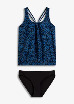 bonprix Nachhaltigere Materialien|Bademode·Tankinis^Oversize-Tankini (2-tlg.Set) blau/schwarz gepunktet