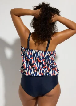 bonprix Nachhaltigere Materialien|Tankinis^Oversize-Tankini (2-tlg.Set) dunkelblau bedruckt