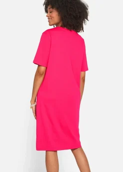 bonprix Kleider|Basics^Oversize-T-Shirtkleid aus reiner Baumwolle (2er Pack) hibiskuspink + grau meliert
