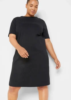 bonprix Bekleidung·Röcke|Bekleidung·Pullover & Strickjacken^Oversize-T-Shirtkleid aus reiner Baumwolle (2er Pack) schwarz + schwarz