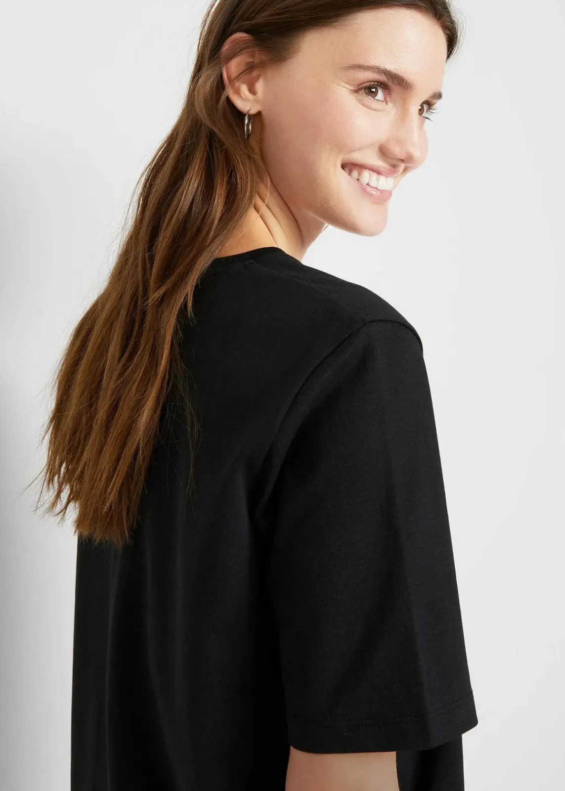 bonprix Bekleidung·Röcke|Bekleidung·Pullover & Strickjacken^Oversize-T-Shirtkleid aus reiner Baumwolle (2er Pack) schwarz + schwarz
