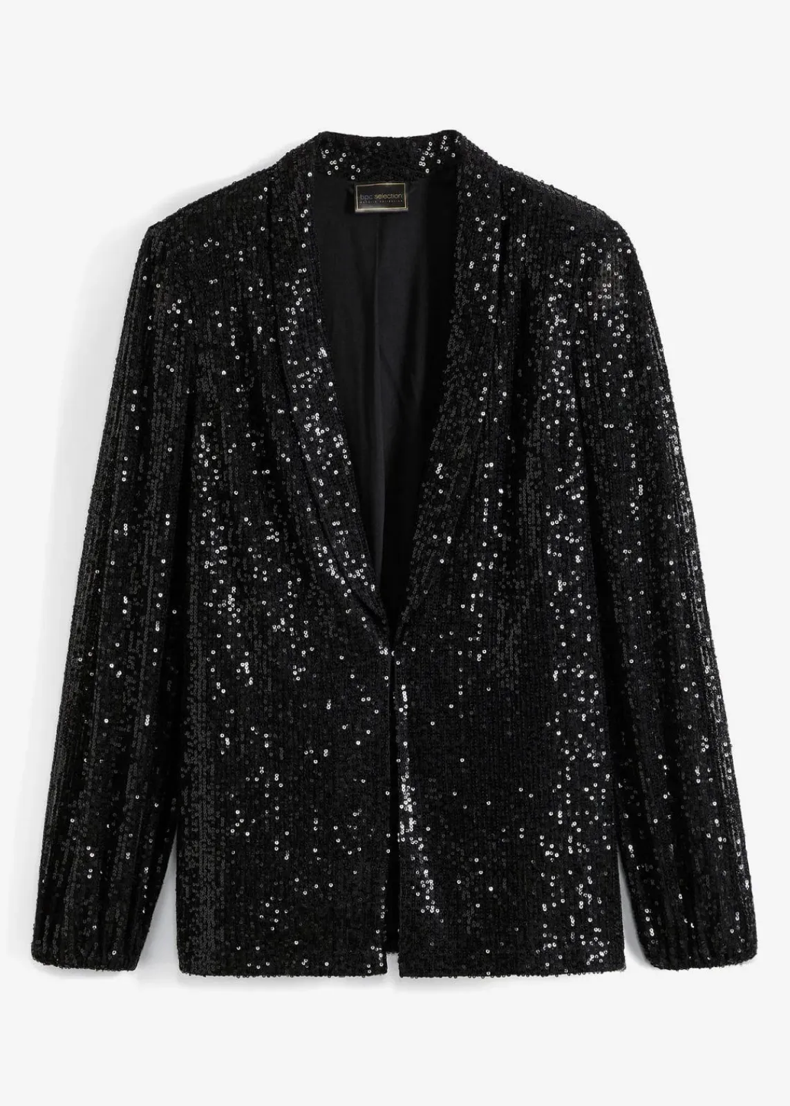 bonprix Bekleidung·Basics|Blazer^Paillettenblazer schwarz metallic