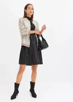 bonprix Bekleidung·Hosen|Jacken & Mäntel^Pailletten-Blouson sand