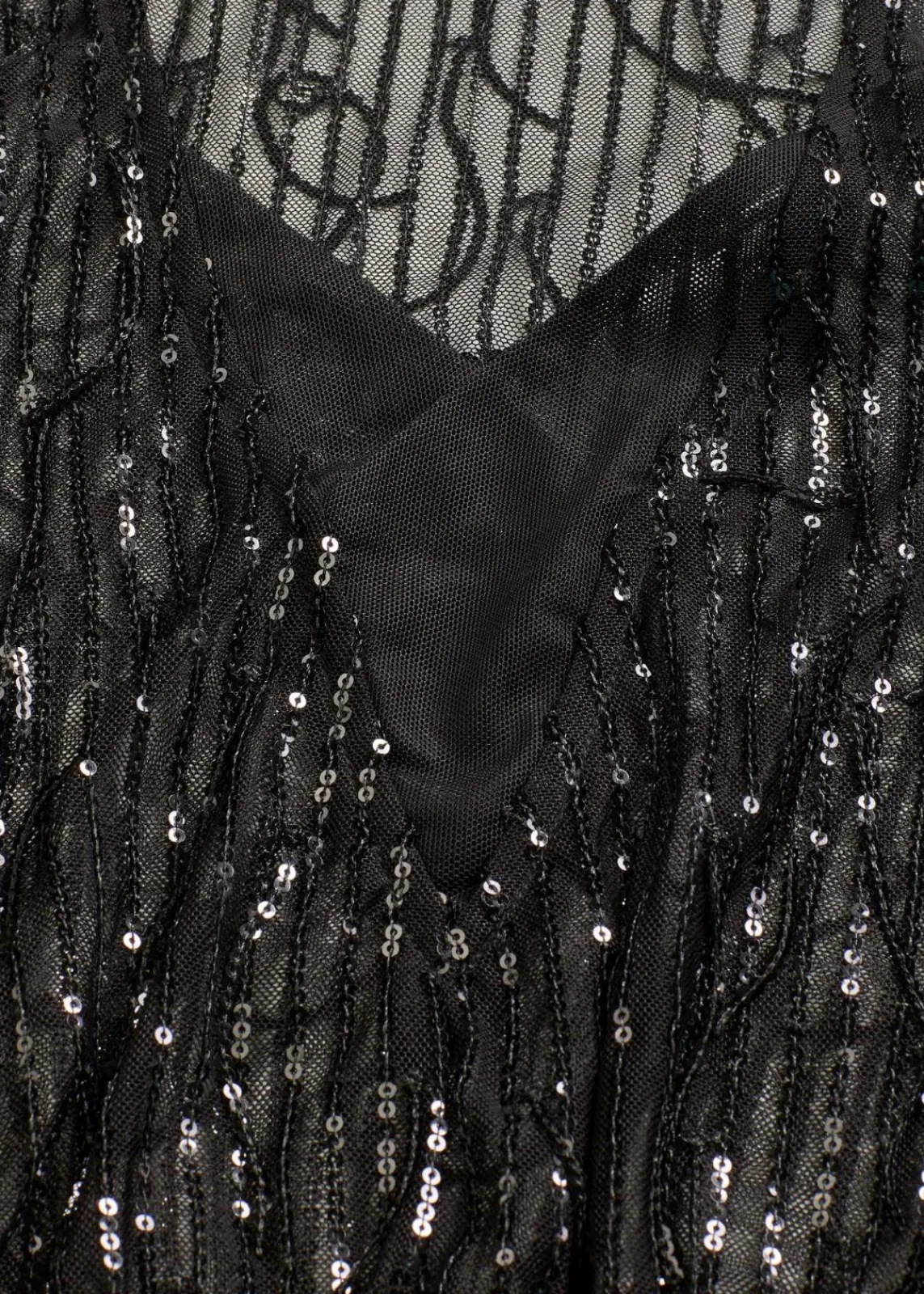 bonprix Bekleidung·Jacken & Mäntel|Blusen & Tuniken^Pailletten-Bluse mit Fransen schwarz