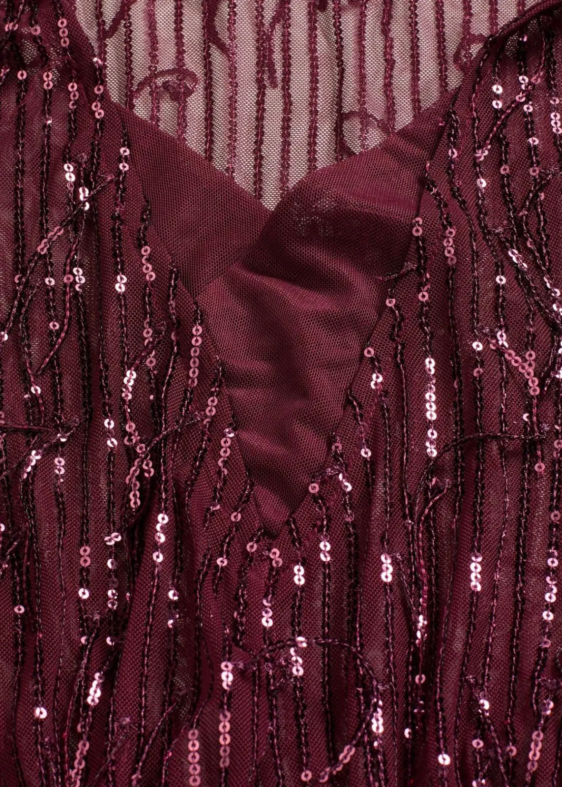 bonprix Blusen & Tuniken|Bekleidung·Jacken & Mäntel^Pailletten-Bluse mit Fransen weinrot