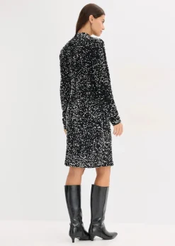 bonprix Bekleidung·Pullover & Strickjacken|Kleider^Paillettenkleid schwarz/silber