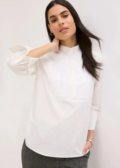 bonprix Blusen & Tuniken|Bekleidung·Jacken & Mäntel^Paillettentunika wollweiß