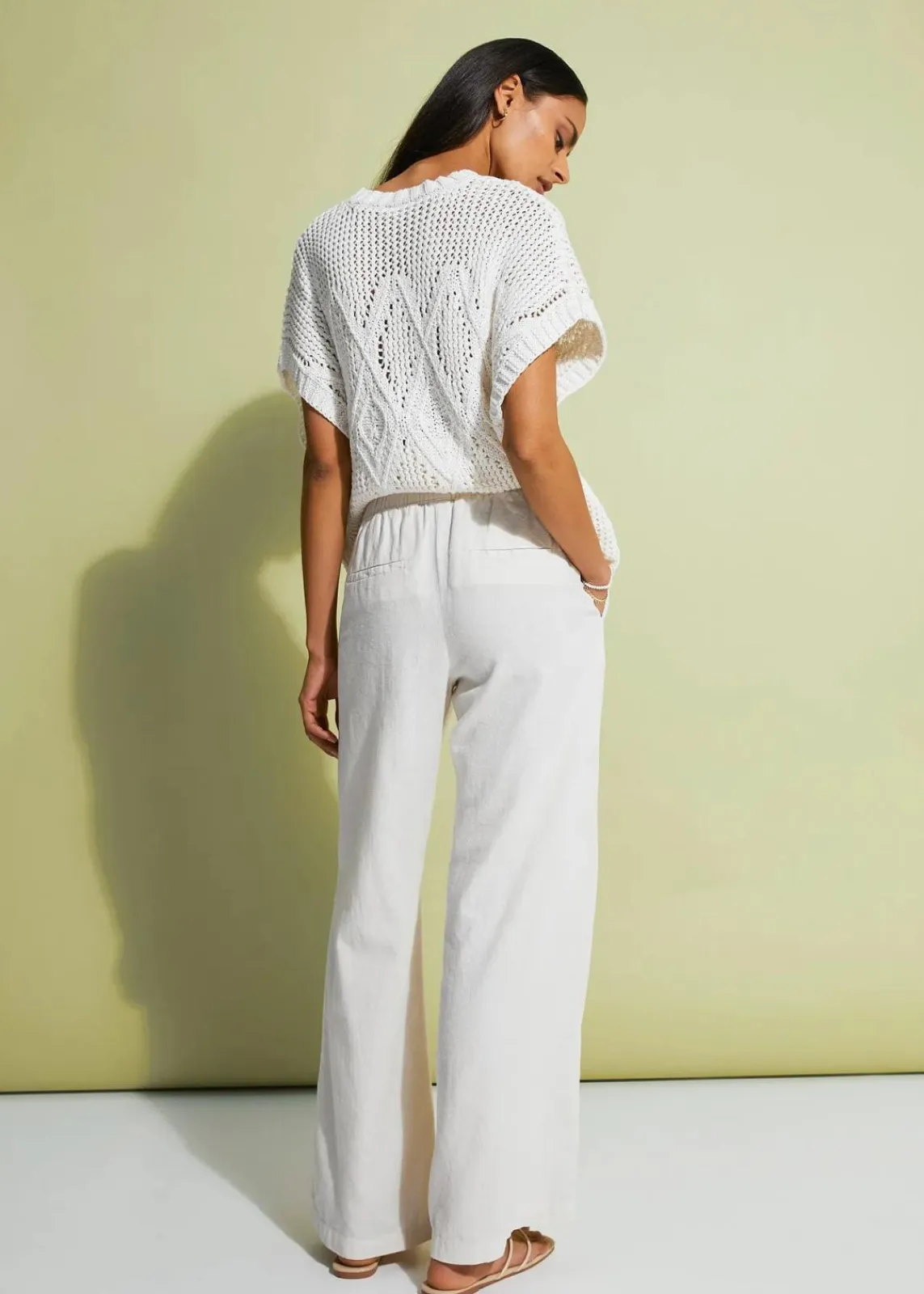 bonprix Bekleidung·Kleider|Hosen^Palazzo-Hose naturbeige